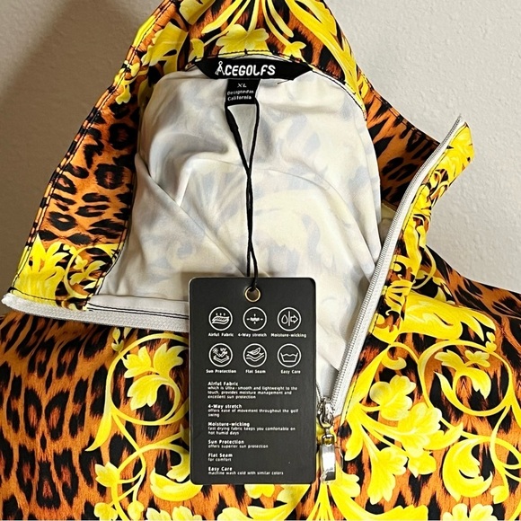 CeGolfs Golf Polo Shirt Yellow Long Sleeve Top Ladies Golf Attire Size XL NWT - Picture 8 of 12